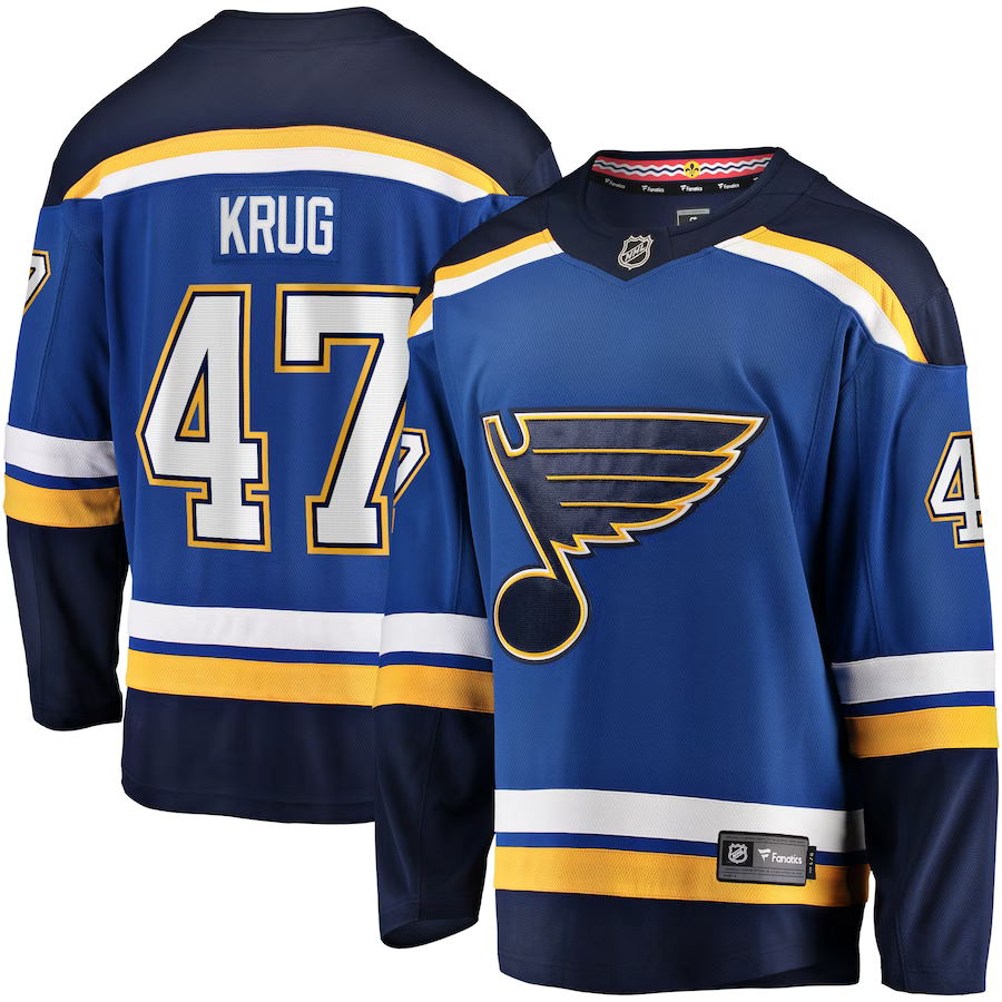 Men's St. Louis Blues Torey Krug #47 Blue Home Breakaway Jersey